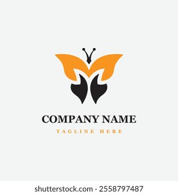 butterfly logo with vector template design