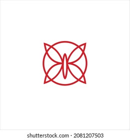 butterfly logo vector template line
