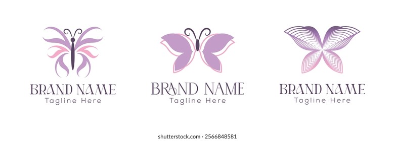 Butterfly logo with a very elegant minimalist line art style Creative beautiful butterfly icon, Butterfly logo, business logo, Vector Logo Illustration Butt