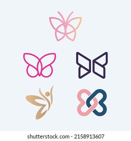 Butterfly logos 1 collection symbol designs for business