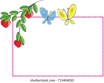 butterfly and love border