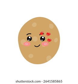 Butterfly love, flat Potatoes expressions of cartoon illustrations. cute and adorable emoticons of fruits and vegetables style
