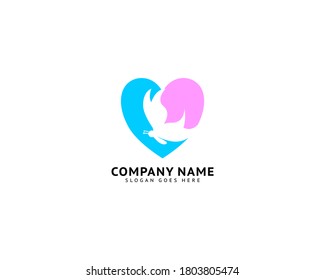 Butterfly Love Icon Logo Template Vector Illustration