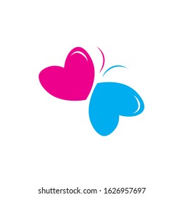 butterfly love icon logo vector