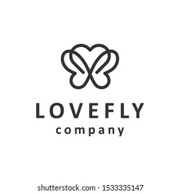 Butterfly love logo design vector