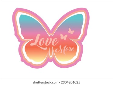 butterfly love more text vector design