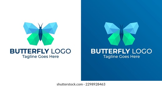 Butterfly Low Poly Logo Design. Polygonal Design. Geometric Design. Modern Logo