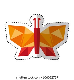 butterfly low poly style vector illustration design