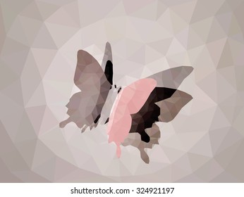 A butterfly, low poly vector illustration.