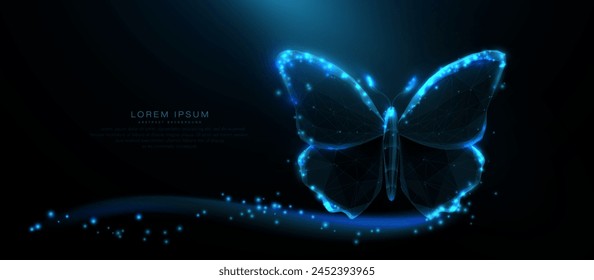 Butterfly. Low polygonal, wireframe, and mesh illustration