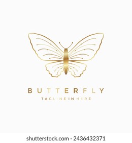 Schmetterling Luxus Logo Design Vektor