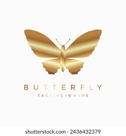 Schmetterling Luxus Logo Design Vektor