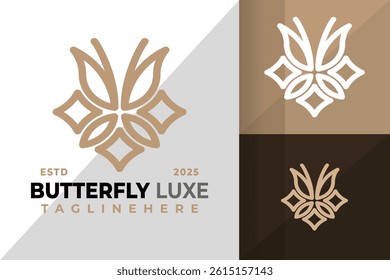 Butterfly Luxury Logo Icon Vector Design Illustration