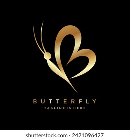 butterfly luxury logo vector template