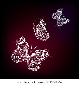 Butterfly made of patterns. Vector