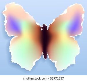 Butterfly made of torn paper,vector illustration