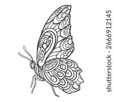 butterfly mandala arts isolated on white background