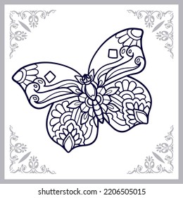 Butterfly mandala arts isolated on white background