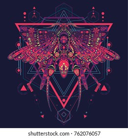 Butterfly mandala in sacred geometric style