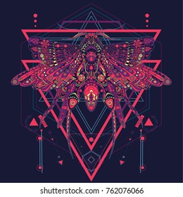 Butterfly mandala in sacred geometric style