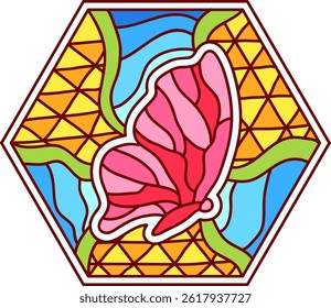 Butterfly Mandala Stained Glass for Window and Decoration