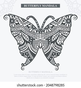 Butterfly Mandala Vector. Vintage Decorative. Vector illustration. 