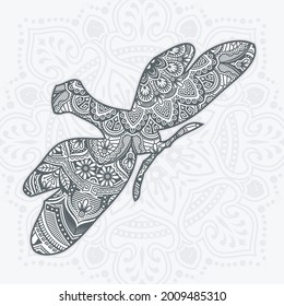 Butterfly Mandala. Vintage decorative elements. Oriental pattern, vector illustration.