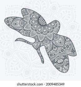 Schmetterling Mandala. Vintage dekorative Elemente. Orientalisches Muster, Vektorgrafik.