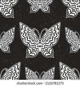 Butterfly Mandala zen. Vector zen decorative element. Adult Coloring book Butterfly. Ornate fantasy Boho style