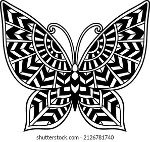 Mariposa Mandala zen. Elemento decorativo vector zen. Libro de Colores para adultos Mariposa. Fantasía ordenada estilo Boho