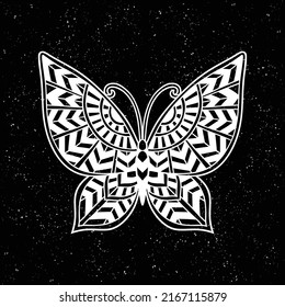 Butterfly Mandala zen. Vector zen decorative element. Adult Coloring book Butterfly. Ornate fantasy Boho style