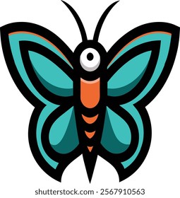 Butterfly mascot logo design illustrator