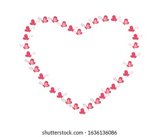 Butterfly masses like a heart shape with copy space.Love concept.