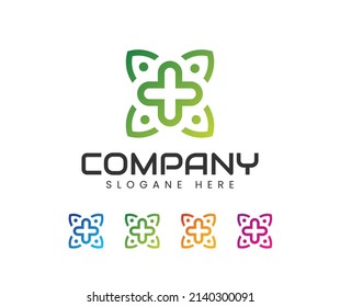 Butterfly medicine cross abstract logo design