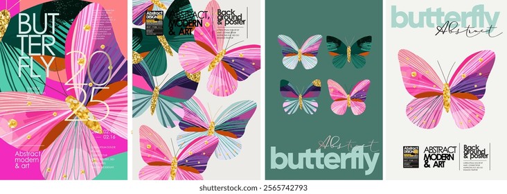 Butterfly. Modern abstract butterfly vector illustration with bold and vibrant patterns. Perfect for modern art posters, covers, or background designs. A mix of creativity and elegance