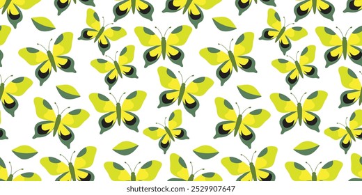 Butterfly Modern design, Abstract art, seamless pattern for decorating all fashion designs, fabrics, wallpapers and prints. on a light background

