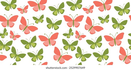 Butterfly Modern design, Abstract art, seamless pattern for decorating all fashion designs, fabrics, wallpapers and prints. on a light background
