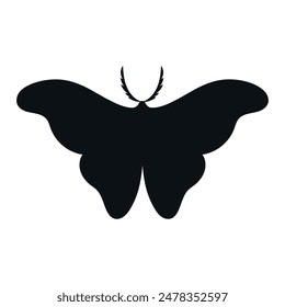 Butterfly monarch silhouette isolated on white background. Vector illustration