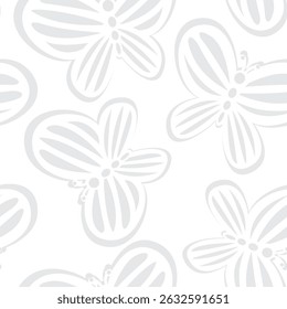 Borboleta Monocromática design de padrão sem costura para têxteis de moda, gráficos, fundos e artesanato