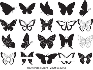 Butterfly, Butterfly Monogram, Butterfly Clipart, Butterfly Silhouette