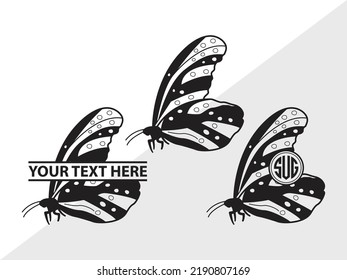 Butterfly Monogram SVG Printable Vector Illustration