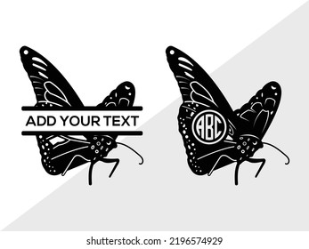 Butterfly Monogram SVG Printable Vector Illustration svg