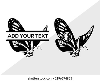 Butterfly Monogram SVG Printable Vector Illustration svg