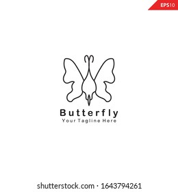 Plantilla de diseño del logotipo de monóleo de mariposa