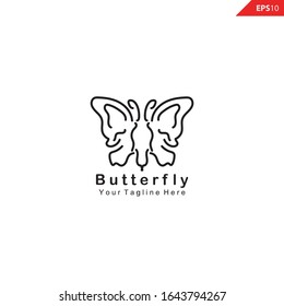 Plantilla de diseño del logotipo de monóleo de mariposa
