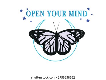 butterfly and moon design vector