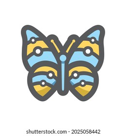 Butterfly mosaic Moth Vector icon Cartoon illustration