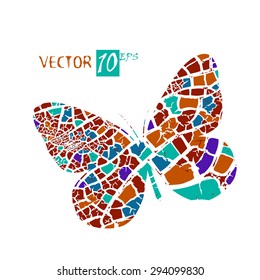 butterfly mosaic. Vector