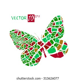 Butterfly Mosaic Vector Stock Vector (Royalty Free) 313626077