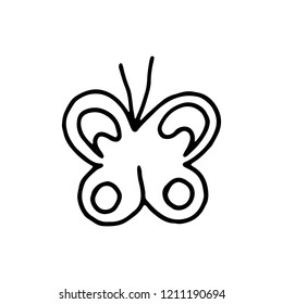 butterfly moth insect icon drawing isolated object on white background.